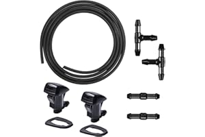 MYDUGIA 85381-AE020 Windshield Washer Nozzles Kit Compatible with Toyota Sienna Corolla Solara Tundra with 2 Meters Fluid Hose Connectors Gasket