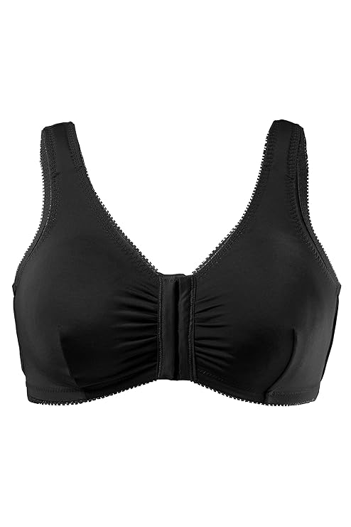 Ulla Popken Damen große Größen bis 130D, Bustier, Bügelloser BH, Vorderverschluss, gepolsterte & breite Träger, kein Einschne