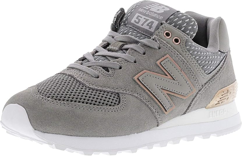 New Balance 574 Premium Metallic Womens Rose Gold Trainers Sneakers Sports Shoes | eBay