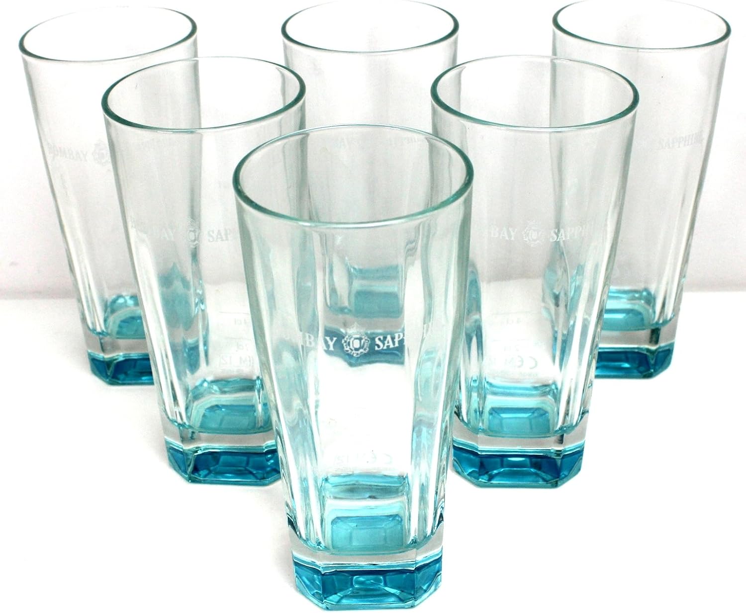 Bombay Sapphire Gin Glass Highball Glasses 6 Piece set MN 426 0973
