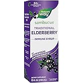 Nature’s Way Sambucus Elderberry Traditional Immune Syrup, Highly Concentrated Black Elderberry Extract, Traditional Immune Support*, Delicious Berry Flavored, 8 Fl Oz (Packaging May Vary)