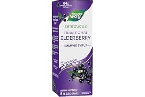 NATURE'S WAY Nature’s Way Sambucus Elderberry Traditional Immune Syrup, Highly Concentrated Black Elderberry Extract, Traditional Immune Support*, Delicious Berry Flavored, 8 Fl Oz (Packaging May Vary)