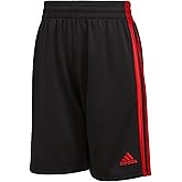 adidas Boys' Active Sports Athletic Mesh Shorts, Black/Red, XL (18/20)