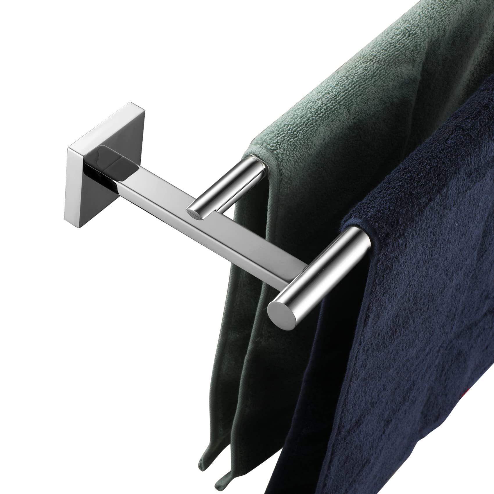 KOKOSIRI Bath Towel Rails Wall Mount Bars Bathroom Double Towel Holder Rack for Toilet Kitchen 24-Inch Necklace Holder Chrome Stainless Steel B5005CH-L24