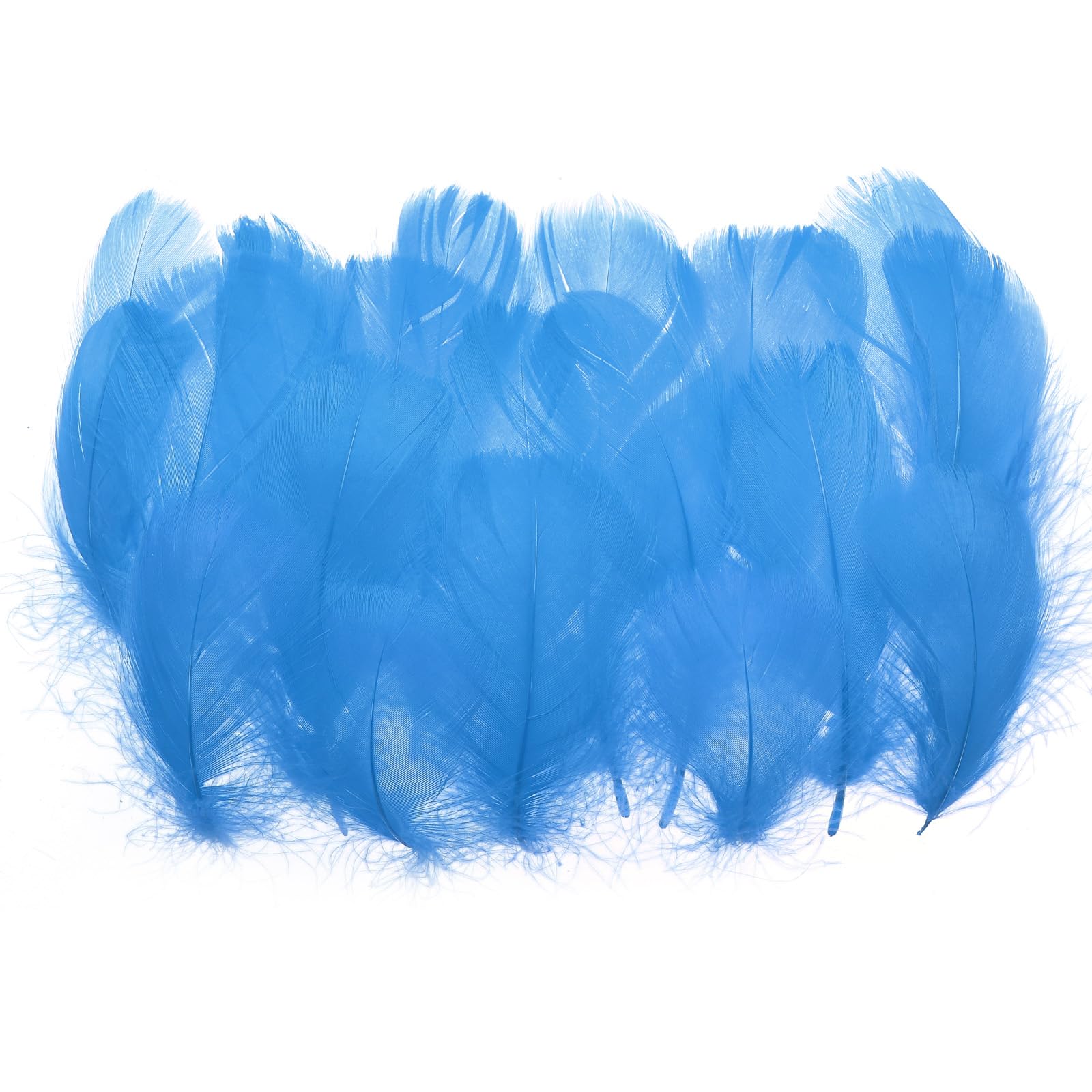 PATIKIL Colorful Feathers 3-5inch, 300pcs Goose Feathers Bulk for Crafts DIY, Wedding Home Party Decorations Dream Catcher, Blue