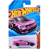 Hot Wheels '20 Dodge Charger Hellcat (JBB45) - Muscle Mania 9/10, Pink, 1:64 Scale Licensed Model Dodge
