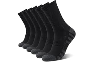 Laysblen Mens Athletic Socks Cotton Moisture Wicking Cushion Crew Sport Work socks Men Women for Hiking Basketball 6 Pairs