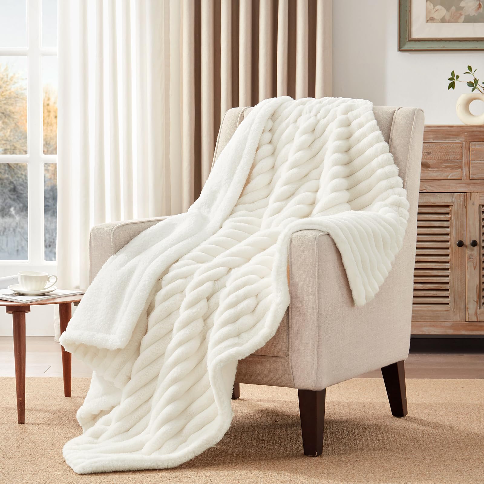 Photo 1 of Westinghouse Electric Blanket Heated Throw, Super Cozy Luxury Polyester with 6 Heating Levels & 2-10 Hours Auto Off, Fast Heating & Overheat Protection, 50x60 Inch, Beige