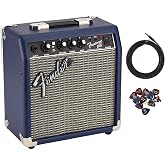 Fender Frontman 10G Guitar Combo Amplifier - Midnight Blue Bundle with Instrument Cable and Picks