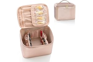 OCHEAL Makeup Bag, Large Travel Makeup Bag Cosmetic Bags for Women Traveling Washable Make Up Bag Organizer Case -Large Rose Gold