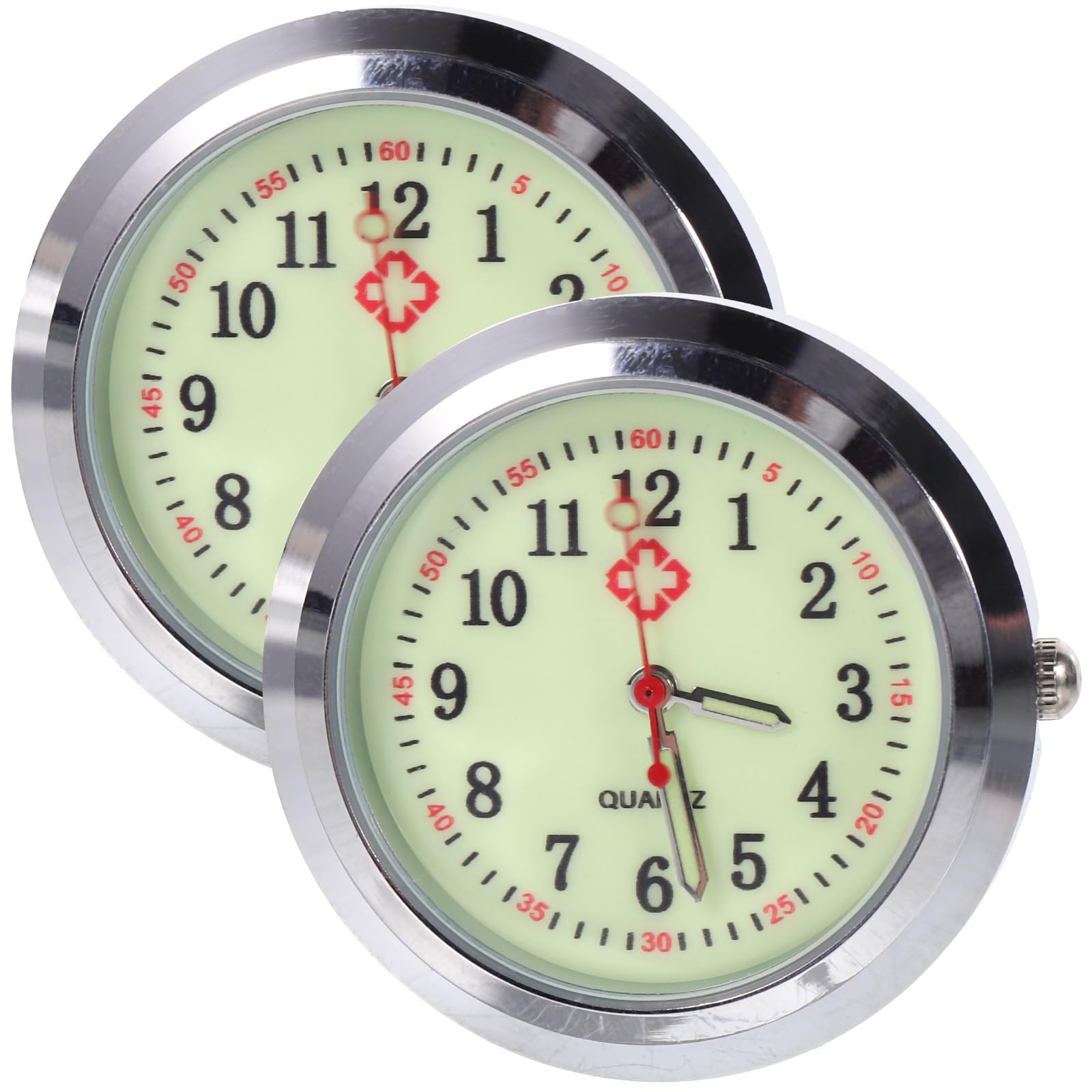 Hemobllo Pocket Watch Dial, Clip- on Watch Lapel Pin Dial Supplies for Doctors Staff 2pcs