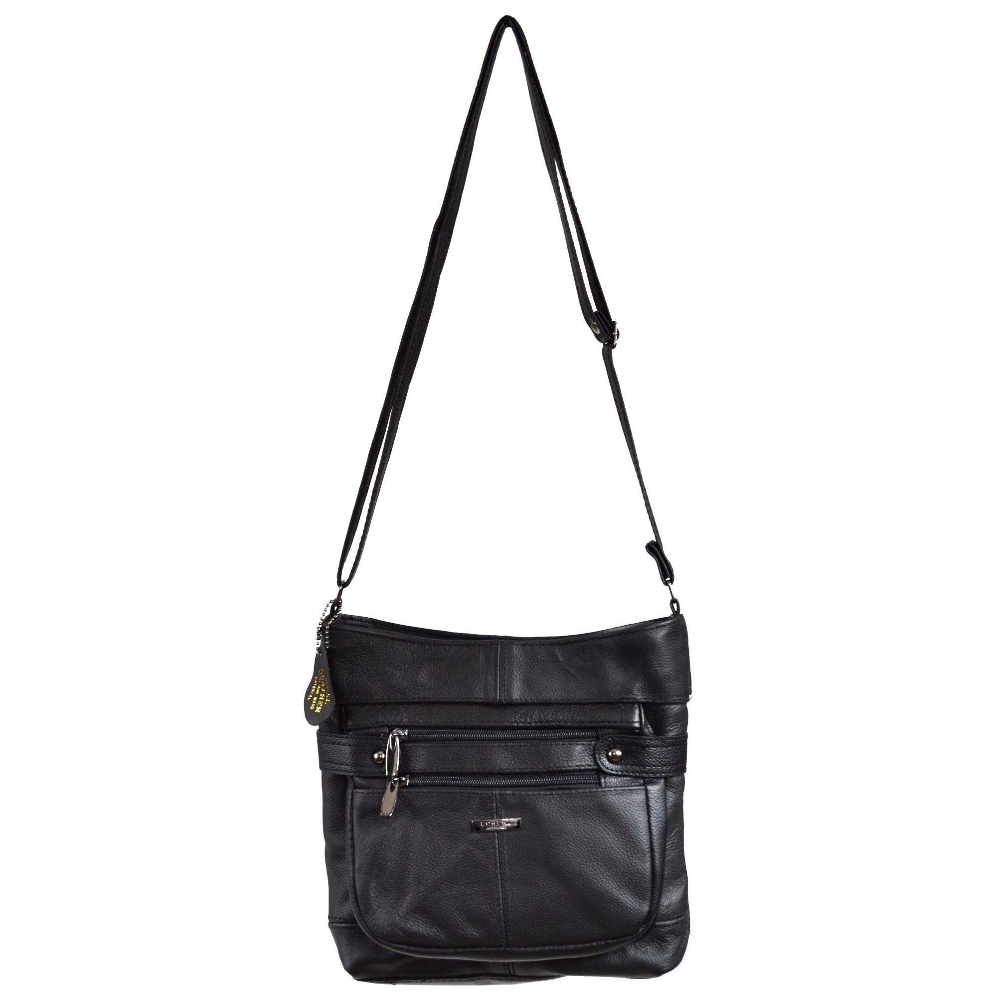 Ladies Leather Cross Body Bag/Shoulder Bag. (Black)