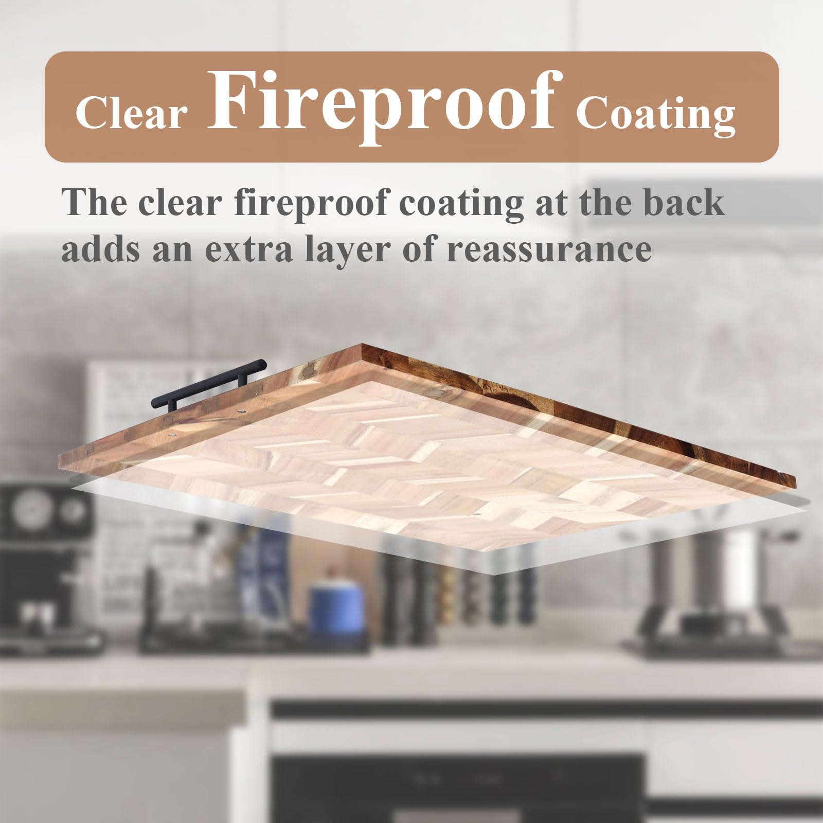 SwallowLiving Noodle Board Stove Cover Wood with Handles, Wooden Stovetop Cover Board for Gas Stove and Electric Stove Top, kitchen sink cover for counter space, Acacia