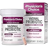 Physician's CHOICE Vaginal Probiotics for Women - pH Balance, Odor Control, Yeast Balance, Vaginal Flora & Feminine Health - 6B CFU with Organic Prebiotics and Cranberry Extract - 30 CT