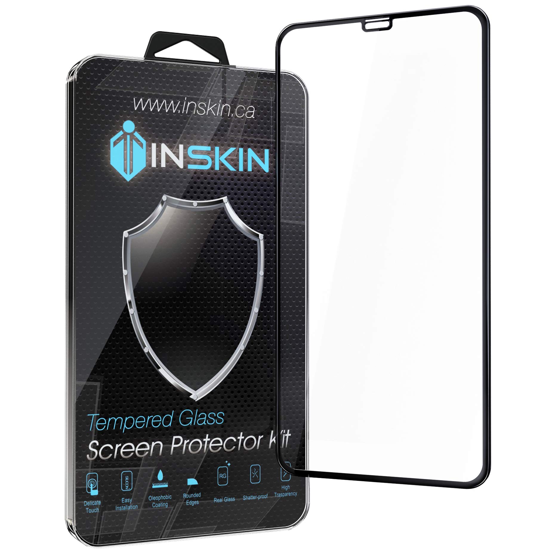 Inskin 3D Full Coverage Tempered Glass Screen Protector, compatible with iPhone XR [2018] 6.1 inch. 1-Pack.