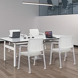 CLATINA Stacking Office Chairs with Wheels | Mesh