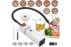 LAICHU Portable Smoking Gun Cocktail Smoker, Drink Smoker Handheld Smoker Infuser for Meat Salmon Cocktail Cheese - 8 Flavors Wood Chips Adjustable Smoking Speed Christmas Gift For Men Father Husband(Square)
