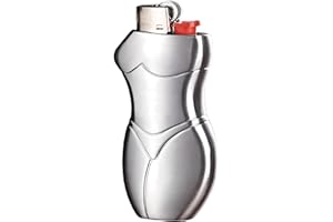 IN SELECT Metal Lighter Case Compatible BIC Standard J6 - Durable Lighter Cover and Holder Pouches for BIC Lighters, Creative Desgin in Silver Gray