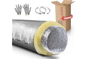 Cuchiilo 6 Inch 25 Feet Insulated Flexible Duct R4.2,Flex Duct Insulated, for Heating and Air Conditioning HVAC Systems