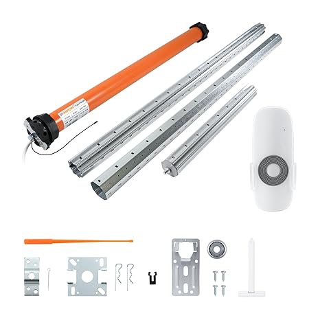 3T-MOTORS Komplettset Funk-Rolladenmotor Smart-Home kompatibel mit Fernbedienung HSE1, Rolladenwelle bis 3,10 m und Montage-Z