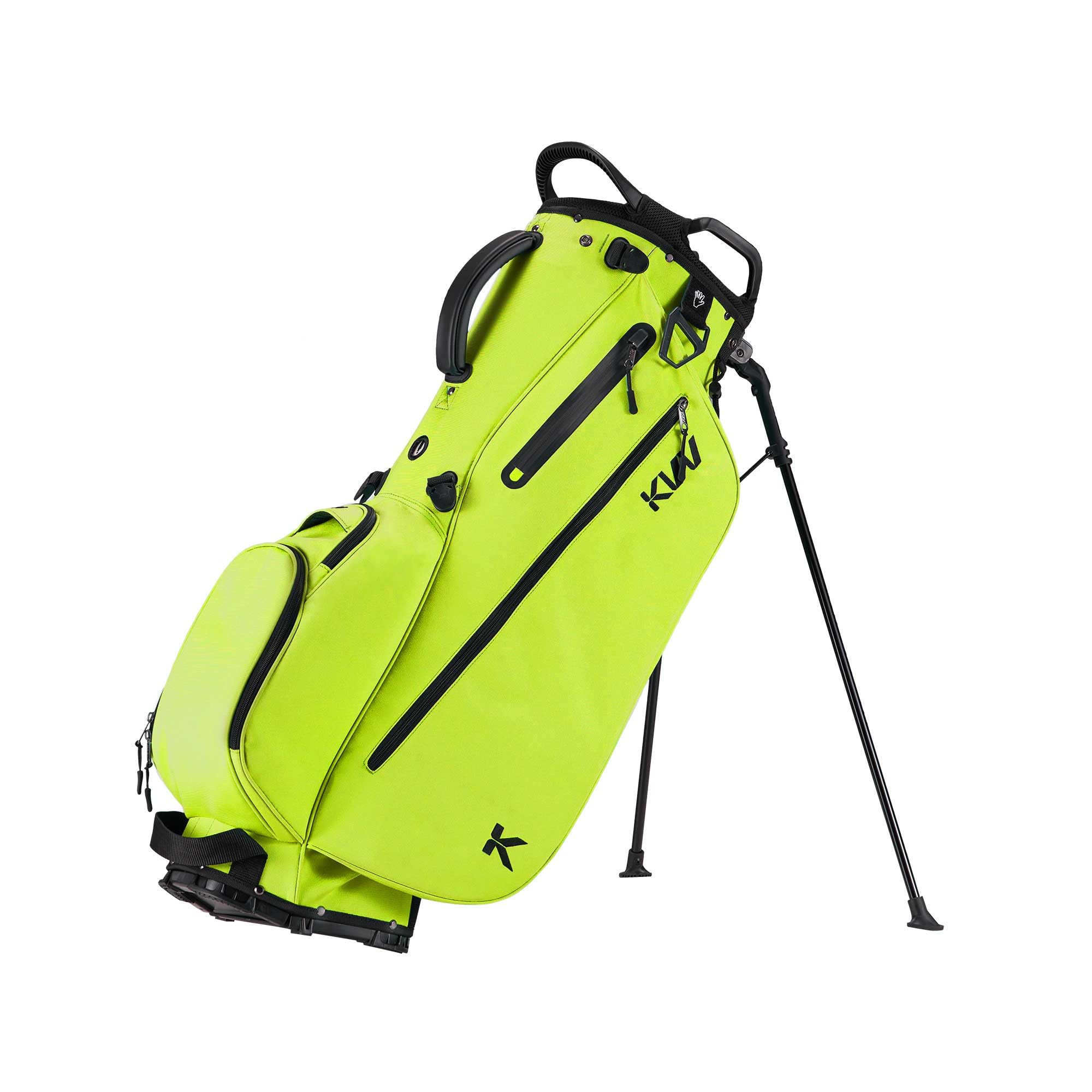 KVV Lightweight Golf Stand Bag with 7 Way Full-Length Dividers, 5 Zippered Pockets, Automatically Adjustable Dual Straps，Elegant Design(Lime) Image