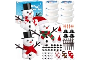 AWHETIE 6 Pack Stocking Stuffers for Kids,Christmas Crafts for Kids Build a Snowman Kit,Snowman Crafts Modeling Clay for Christmas Stocking Stuffers Gifts Activities Boys Girls