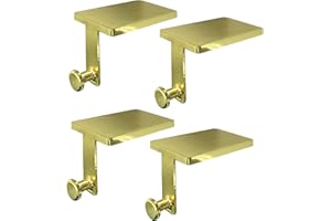 Zhitaoxun Christmas Stocking Holders,Heavy Duty Mantel Stocking Hangers,Fireplace Stocking Hangers for Christmas Holiday Party Decoration,Mantel Stocking Holder Hooks (Gold, 4)