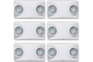 SITISFI Emergency Light with Battery Backup, Commercial Hardwired Exit Lighting Fixtures, Two Adjustable Head Bug Eye LED Emergency Lighting, AC 120-277V, UL Certified (6Pack)