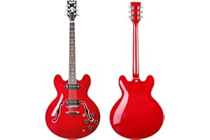 Musoo 335 style P90 Jazz Electric Guitar Flame Maple top Semi-Hollow Body Chrome Hardware