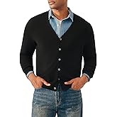 KVSS Men's Machine Washable 100% Pure Cashmere V-Neck Cardigan, Button Down Sweater for Mens | Luxury from Inner Mongolia