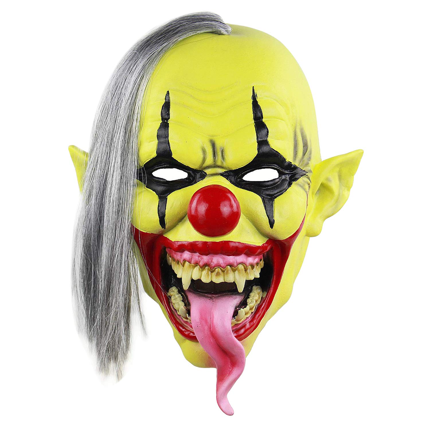 Joker Adult Horror Green Face Demon Devil Mask - Latex Halloween Clown Costume Party Props Fancy Dress Head Mask Accessories