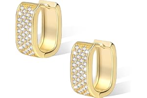 ALEXCRAFT 925 Sterling Silver Earrings for Women Small Chunky Silver Earrings Cubic Zirconia Small Hoop Earrings Silver Hypoallergenic Earrings Small Thick Huggie Hoops Earrings for Jewelry Gifts