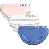 Reebok Womens Bikini Underwear - 3 Pack Soft Stretch Performance Tag Free Briefs Bikini Panties Seamless Underwear for Women