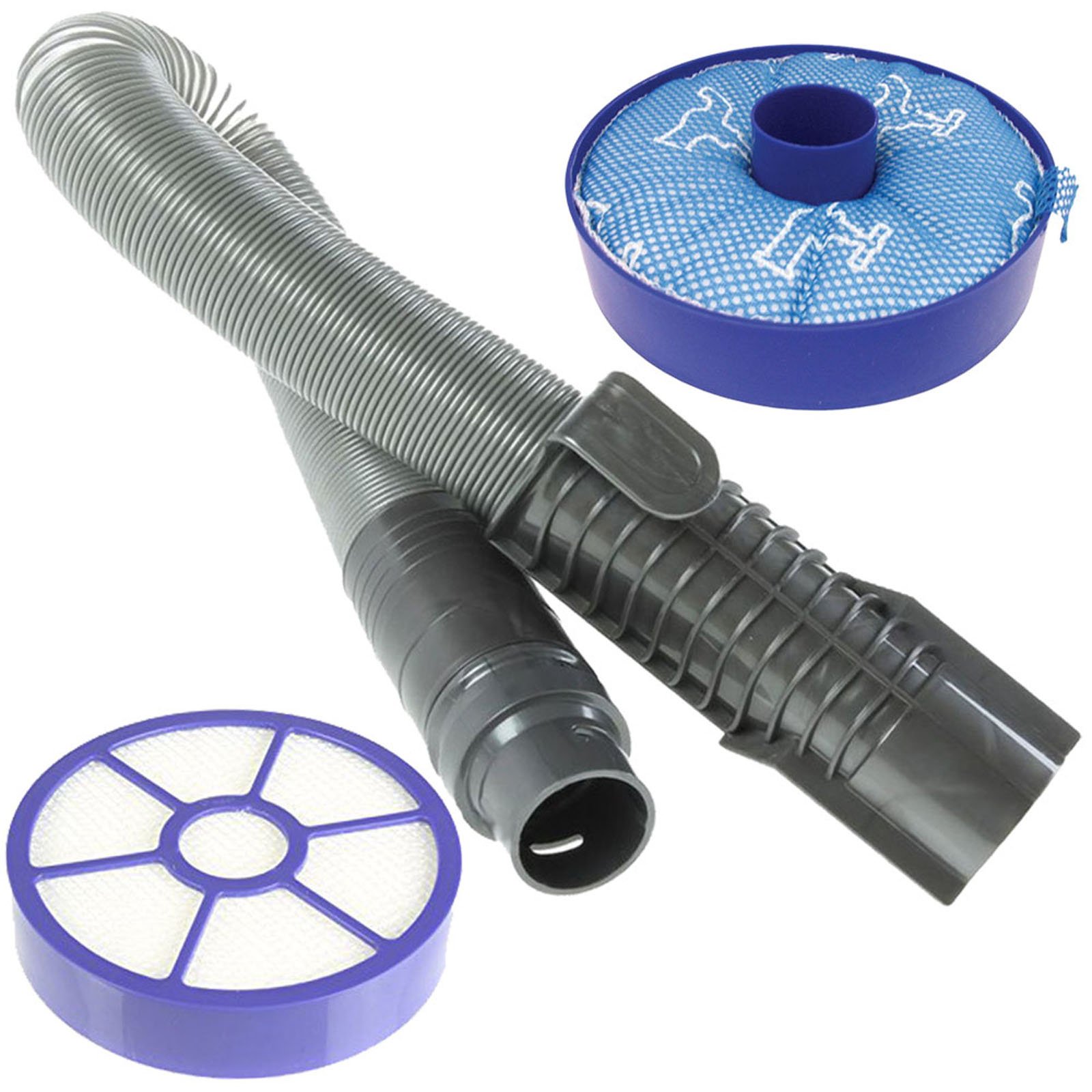SPARES2GO Stretch Hose & Washable Pre & Post Motor Filter Kit Compatible with Dyson DC33 DC33i Vacuum Cleaners