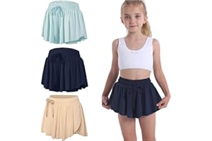 ZOGCOWY 3 Pack Butterfly Flowy Shorts Skirts for Girls Tennis Cheer Stuff Athletic Preppy Running Sports Skirt for Teen Girls