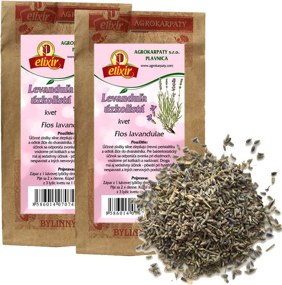 Lavender Tea for Good Sleep, Tired Muscles, Indigestion, Nature Herbal Tea (Loose Tea) (2 Packs (60g))
