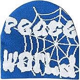 2THESTARS Y2K Beanie for Men Women Knitted Hat Winter Cap Gothic Spider Web Design Warm Skullies Cold Weather Knit Outdoor