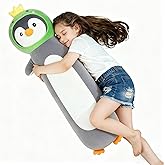 HAIJUNYA 36 inch Long Penguin Plush Toy, Big Stuffed Animal with Cute Dinosaur, Cuddle Sleeping Body Pillow Penguin Plushies Gifts for Kids Boys Girls, Birthday, Halloween, Christmas