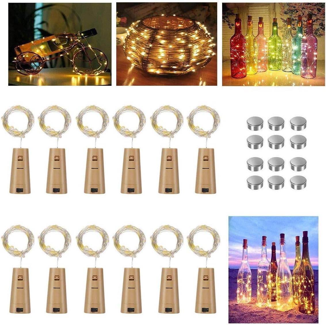 Vicloon 12 Pack Bottle Lights, String Lights Wine with Cork