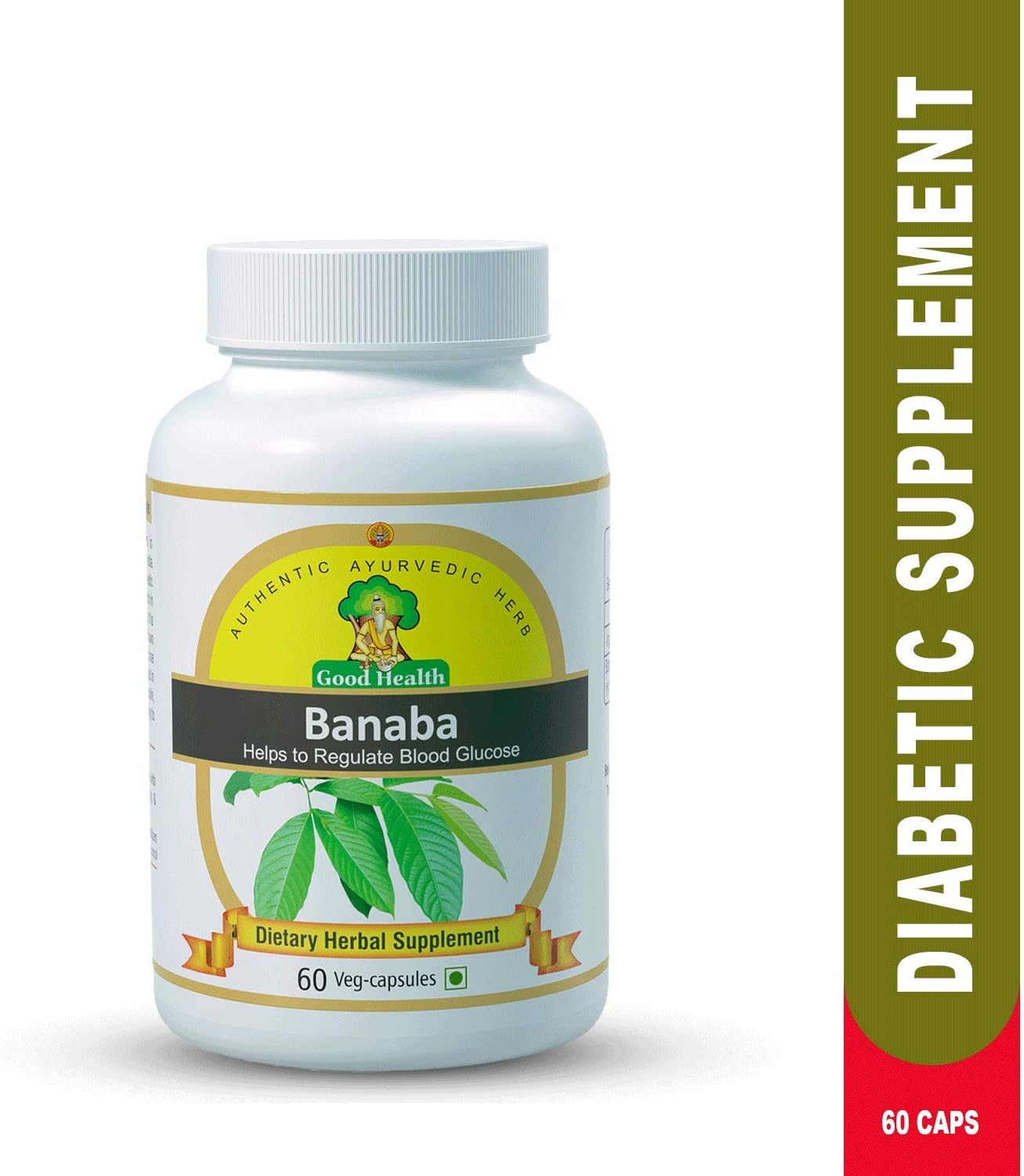 Sushrut Ayurved Industries Good Health Banaba Dietary Herbal Supplement-500mg-60 Vegetarian Capsules (Pack of 1)