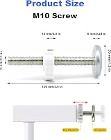 SZWLJ Stair Gate Pressure Fit Spares Set 4 Pack 10 cm White M10 view 2