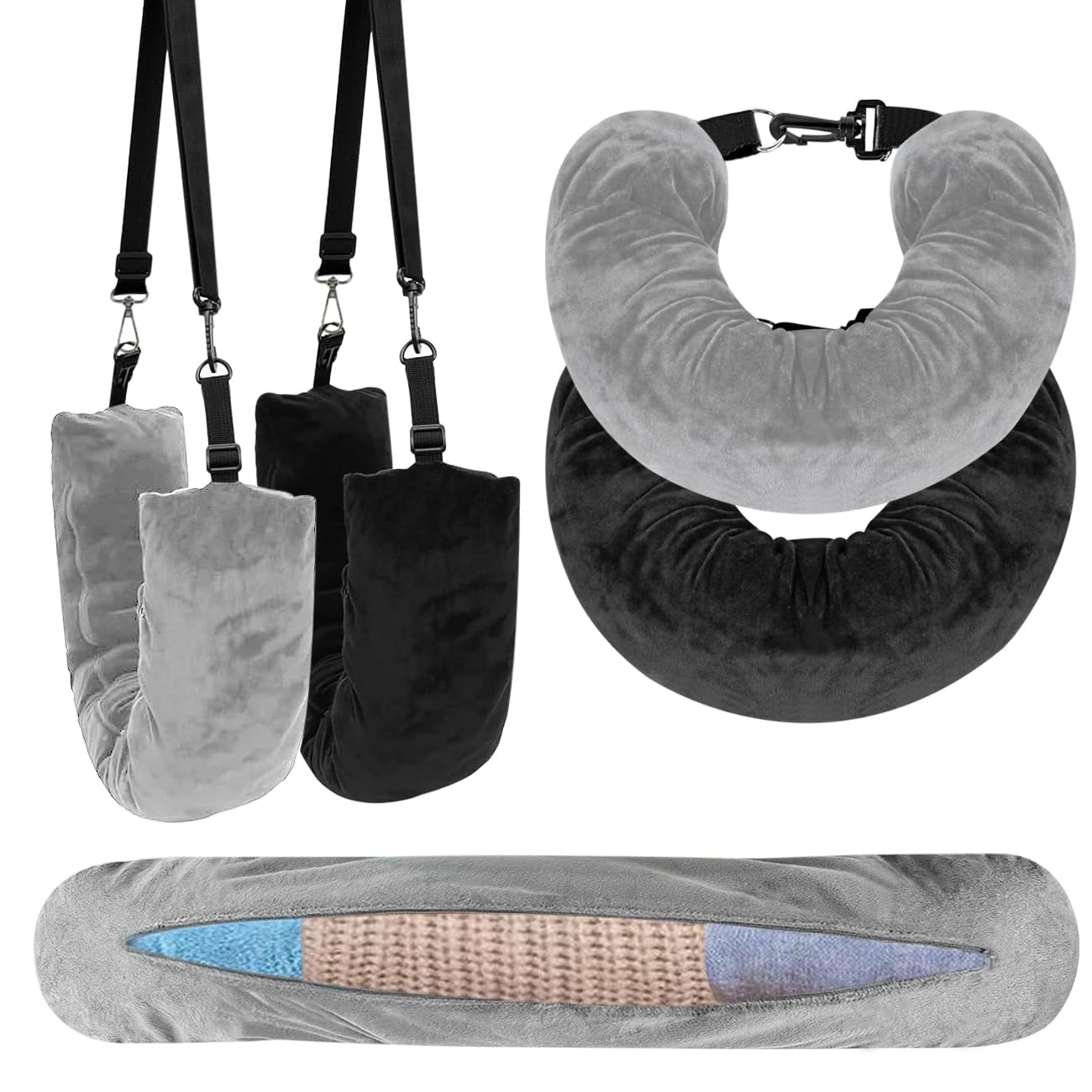 Photo 1 of *MISSING PARTS*
Posinda 2-Pack Stuffable Travel Neck Pillow, Velvet Travel Pillow for Extra Luggage, Stuffable Pillow with Adjustable Neck Size, Travel Essentials,Packable Airplane Travel Pillow, No Filler