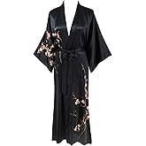 Ledamon Women's 100% Silk Kimono Long Robe - Classic Colors and Prints