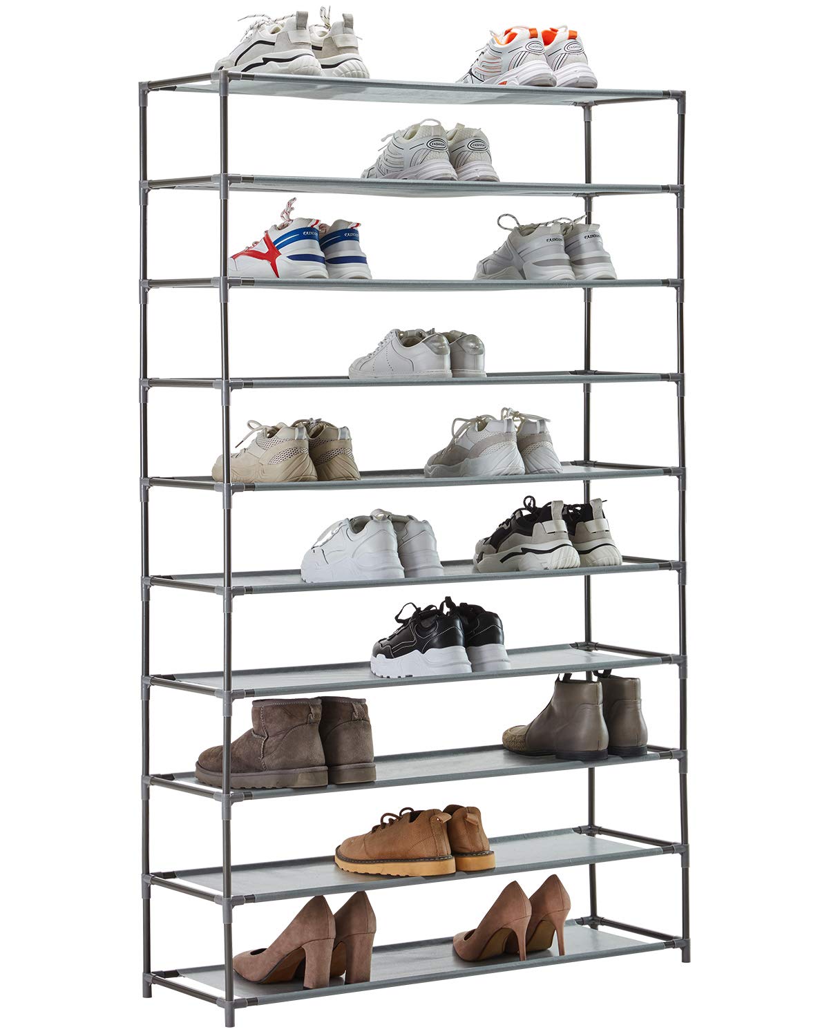 fabric shoe rack on Youdenova Shoe Rack With Dustproof Non Wonven Fabric Shoe Storage Organizer Cabinet Tower Beige Free Standing Shoe Racks Home Kitchen