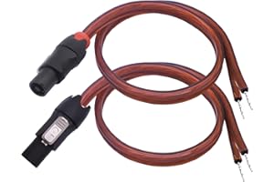 YARCHONN Speakon Speaker Male Bare Wire Cable Open End, Speakon Connector Adapter to Pigtail Wire, 1.64FT Speaker Wire Audio Cord to Speakon Connector Twist Lock for Audio Devices (2pcs) (Male)