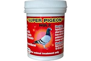 HULX Super Pigeon 100 Tablets, Bird Booster & Rooster Booster Speed Vitamins Health Chicken Supplement Increasing Energy Flying, Muscle Bone, Reduce Cramp Feed All Poultry Hen Food