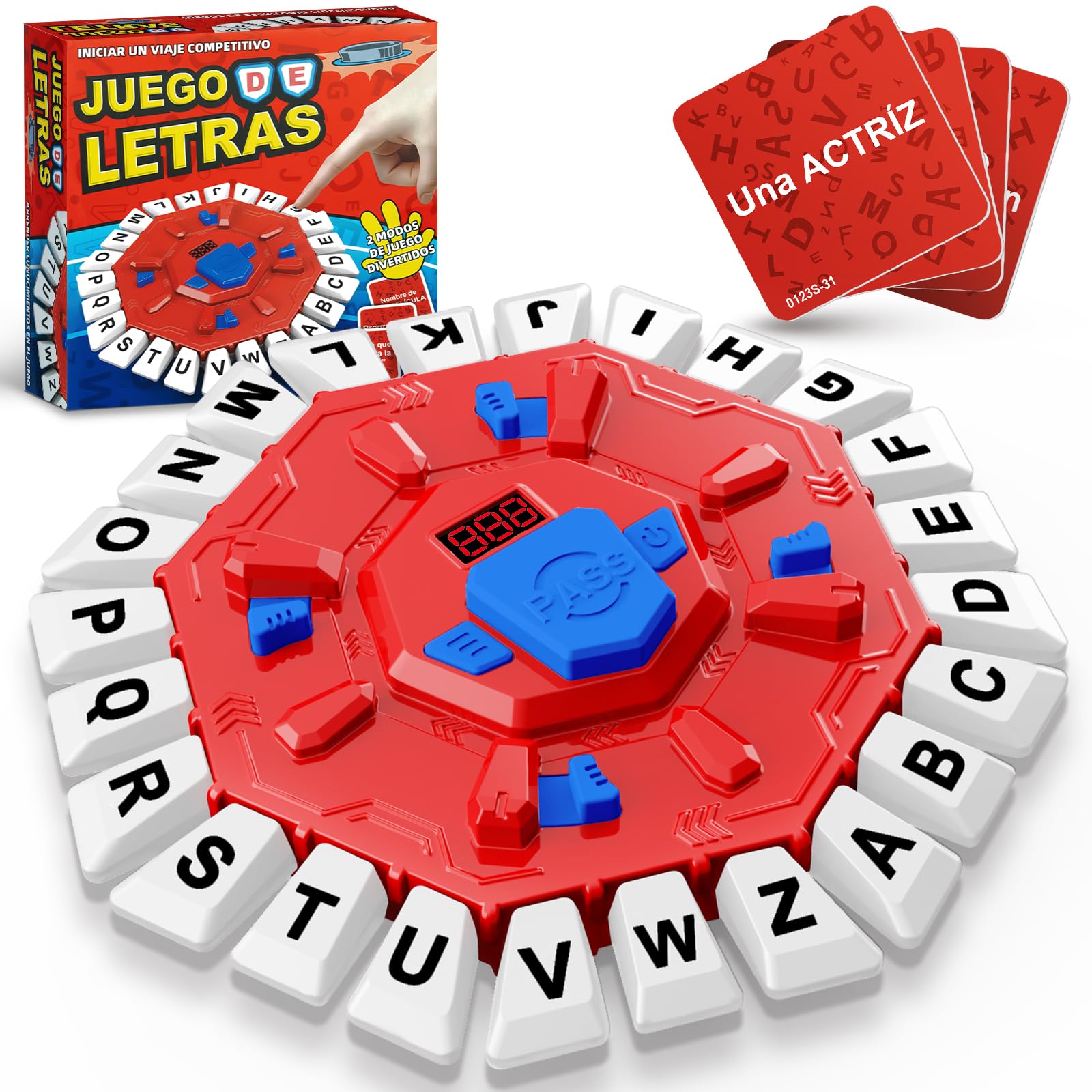 Resflycheng Juego de Mesa en Español con Pantalla Digital y 2 Modos de Juego, 35 Tarjetas Doble Cara, Ideal para Fiestas y Aprendizaje Interactivo, Juegos de Mesa para Niños y Adultos