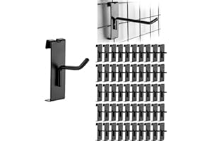 COOLOUS 50PCS Gridwall Hooks,2 Inch Gridwall Accessories Heavy Duty Display Hooks for Grid Wall Panels Retail Shop Trade Show Display Home Office Garage Storage Supplies(Black)