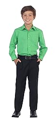Gioberti Big Boys' Long Sleeve Dress Shirt, Green, 8