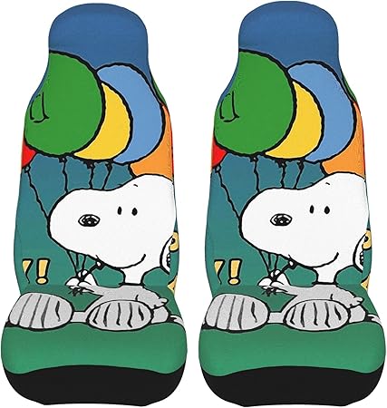 Amazon カーシートカバー スヌーピー レザー 防水 普通車用 軽 自動車 フロント カー用品 前席 おしゃれ 人気 送風 合成皮革 汎用 丸洗いできる カー用品 100 通気性 座布団 シートカバー 車 バイク